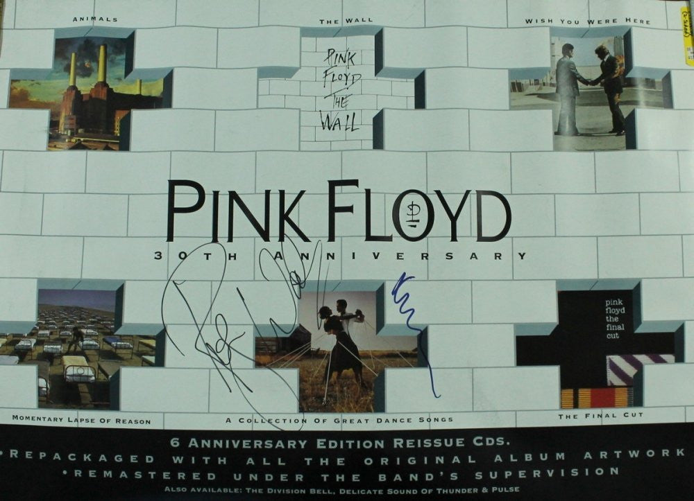 Roger Waters & Nick Mason Signed Pink Floyd "The Wall" 36x24 Poster - JSA LOA