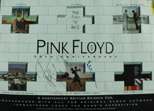 Roger Waters & Nick Mason Signed Pink Floyd "The Wall" 36x24 Poster - JSA LOA