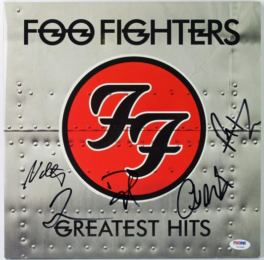 FOO FIGHTERS (5) GROHL, MENDEL, SMEAR, HAWKINS & SHIFLETT AUTHENTIC SIGNED ALBUM COVER PSA/DNA V10660