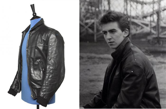 George Harrison / The Beatles: The iconic black leather jacket, worn throughout early stage appearances