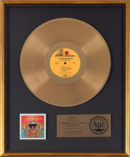 Jimi Hendrix Axis: Bold as Love RIAA Gold Record Award