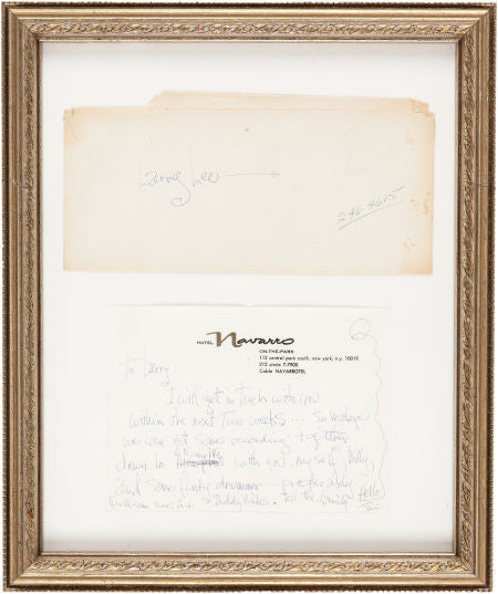 Jimi Hendrix Handwritten Note, Circa 1968