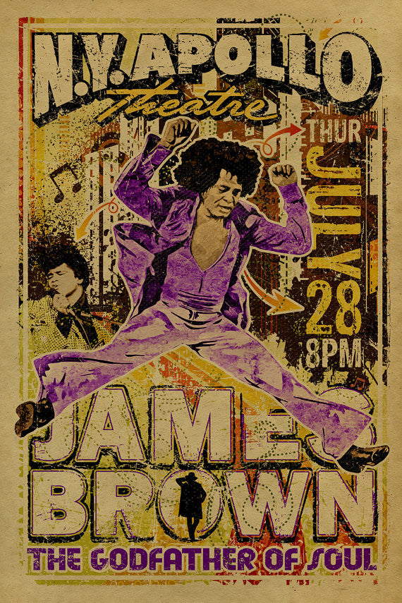 James Brown Poster - The Godfather of Soul Music Kraft paper Art Print