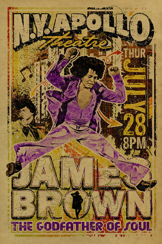 James Brown Poster - The Godfather of Soul Music Kraft paper Art Print