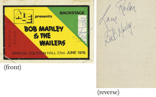 Bob Marley Signed Backstage Pass June 1976