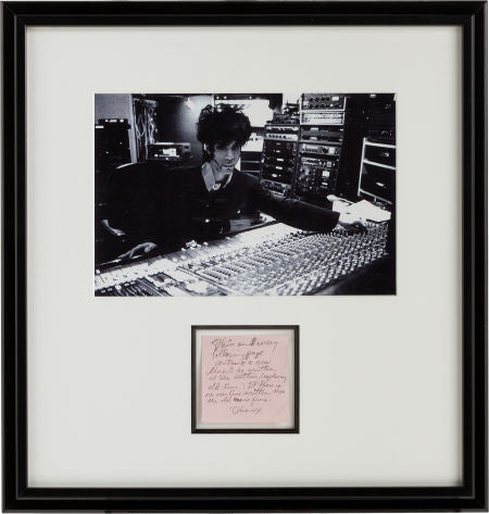 Prince Photo with Hand-Written Note