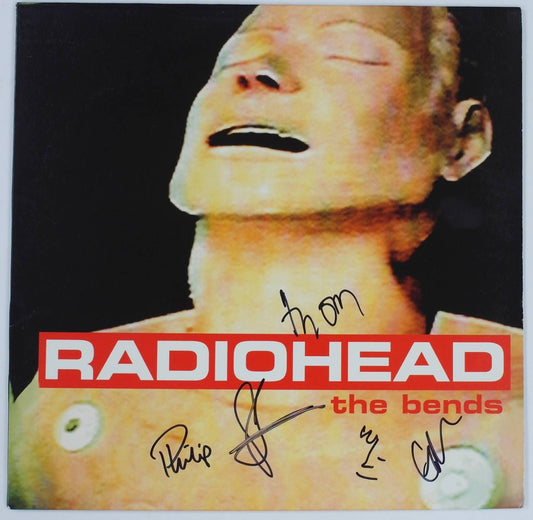 RADIOHEAD Signed Autograph "The Bends" Album Record LP by All 5 Thom Yorke +