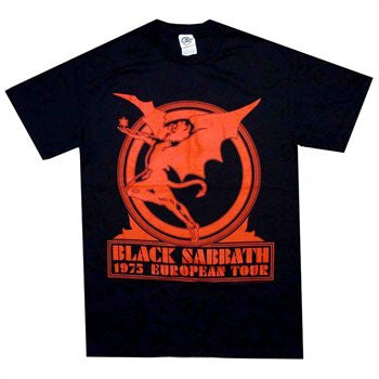 Black Sabbath European Tour 1975 Adult Band T-shirt-xxl
