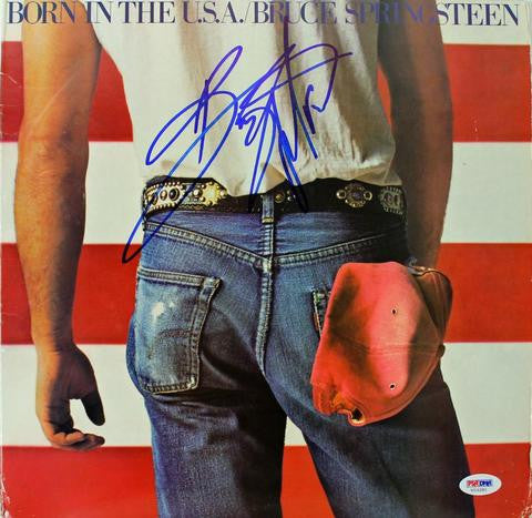 BRUCE SPRINGSTEEN BORN IN THE USA SIGNED ALBUM COVER W/ VINYL PSA/DNA V03281