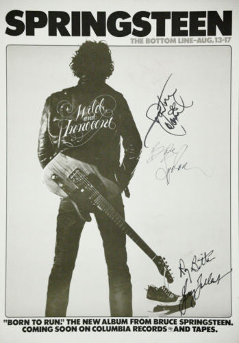 Bruce Springsteen Autographed Born To Run Bottom Line Promo 4 Signatures 1975