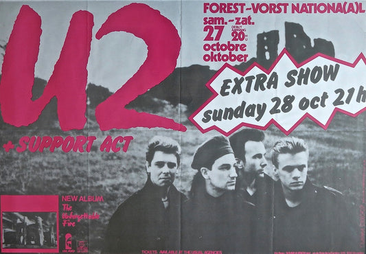 U2 – 1984 Brussels Concert Poster from Unforgettable Fire Tour