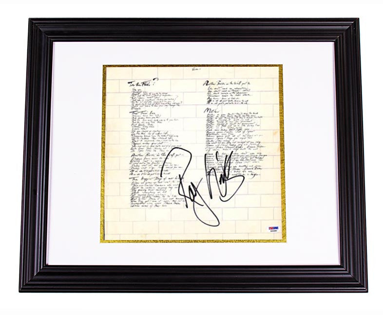 Roger Waters Signed Mother Pink Floyd Album Insert PSA